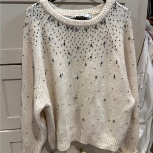 Zara Embellished Cream Women’s Sweater